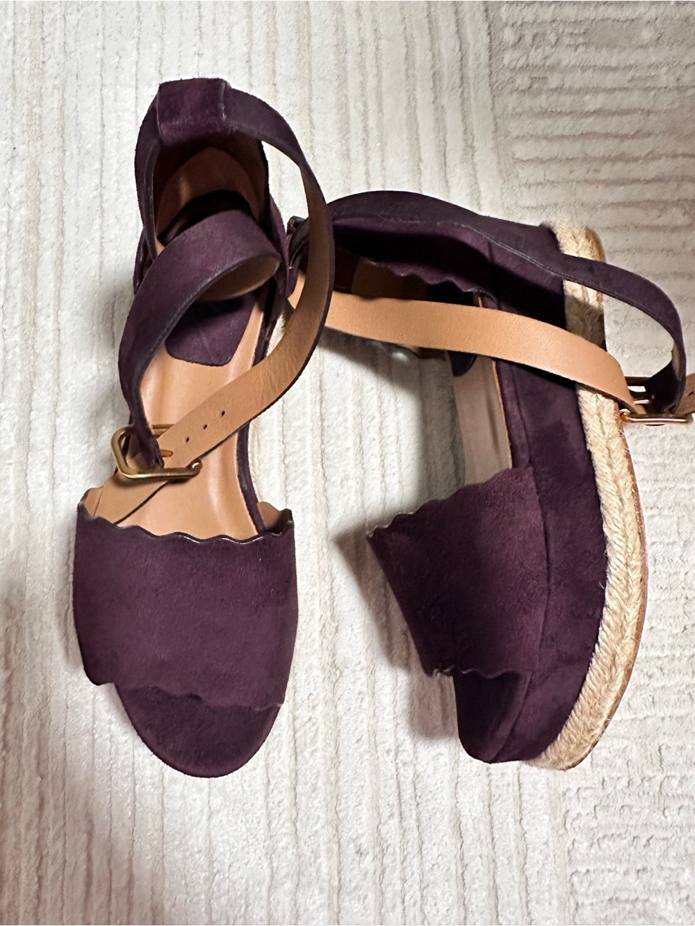 Authentic CHLOE Suede Wedge Espadrilles 💃🏻🌹🍷 - Picture 4 of 16